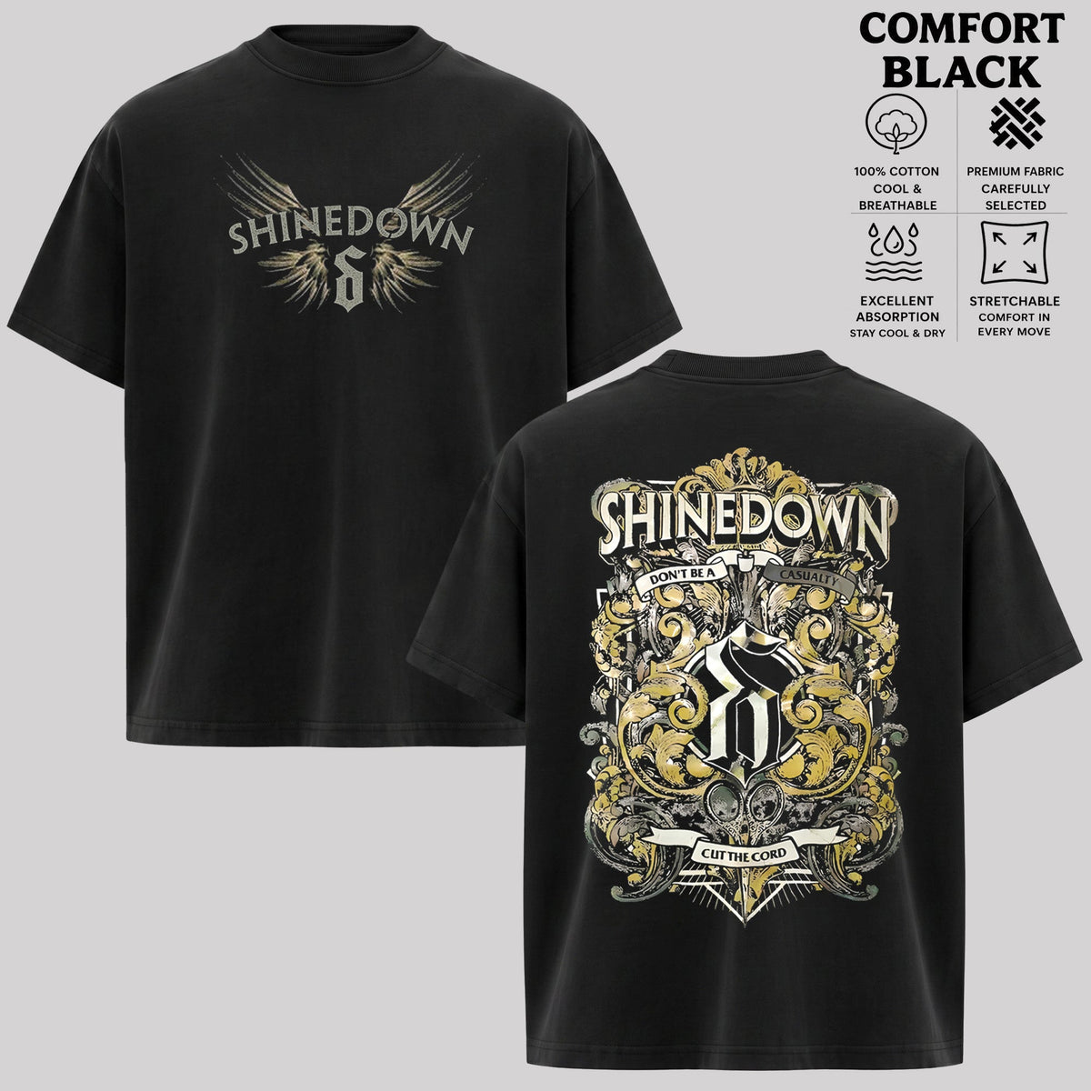 Retro Shinedown Ornamental Scissors Rock Band T-Shirt, Hoodie