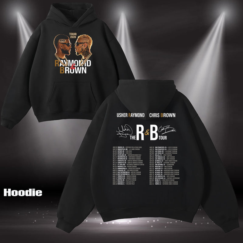 Retro Chris Brown x Usher R&B Tour 2026 T-Shirt, Hoodie
