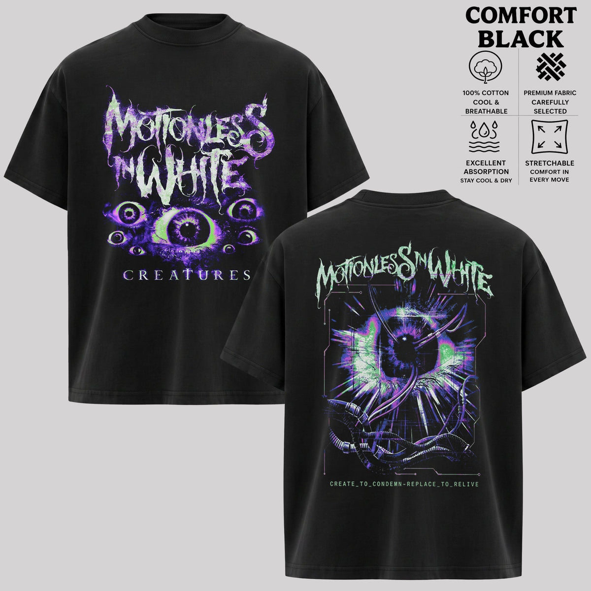 Retro Motionless In White Sign Of Life Eye T-Shirt , MIW T-Shirt & Hoodie.
