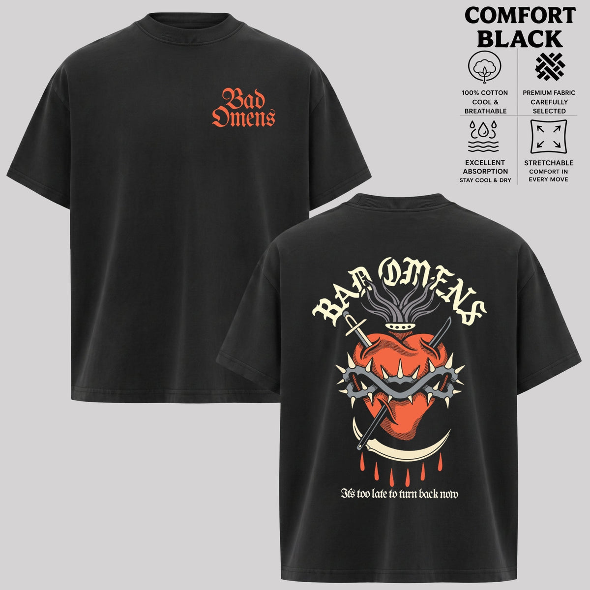 Retro Bad Omens Snake And Skull Graphic Tee T-Shirt & Hoodie