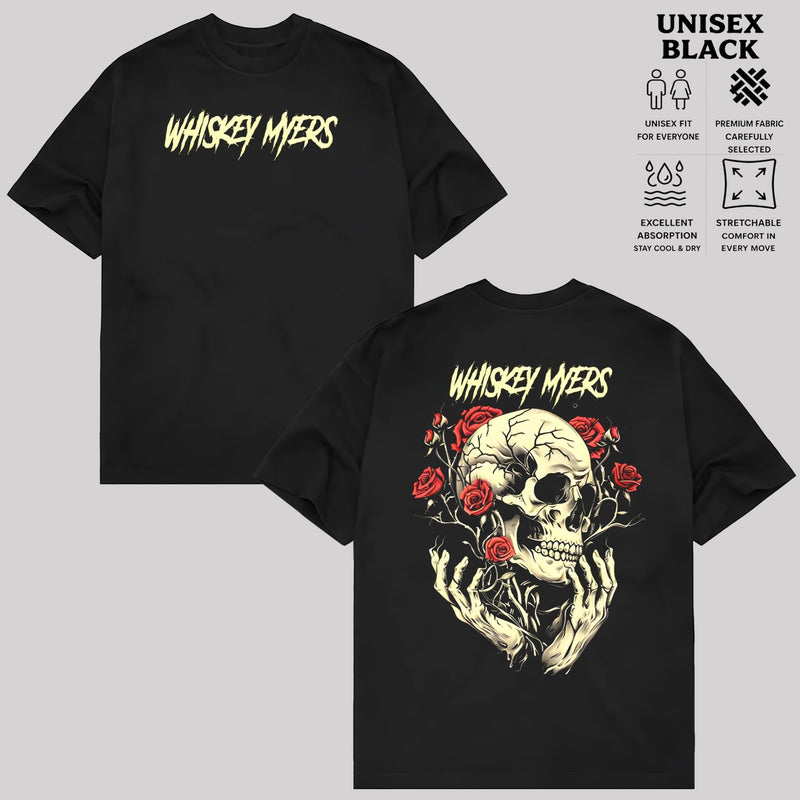 Whiskey Myers Black Double Print Shirt Skeleton Scythe Country Rock Tee & Hoodie