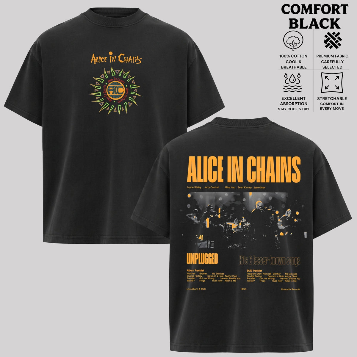 Retro Alice In Chains Heavy Metal Band T-Shirt & Hoodie