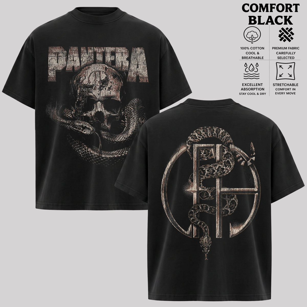 Pantera Vintage Skull Graphic T-Shirt & Hoodie