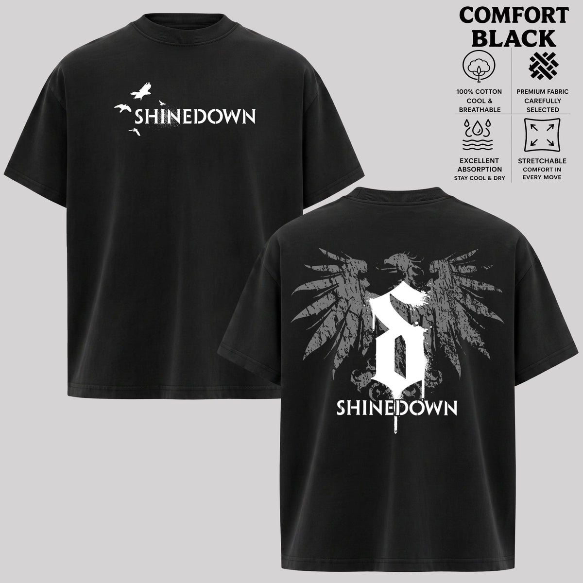 Vintage Shinedown Tour America Rock Band T-Shirt, Hoodie