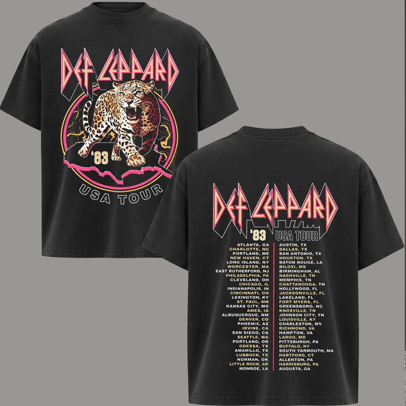 Retro Def Leppard Hysteria Rock Band Graphic T-shirt